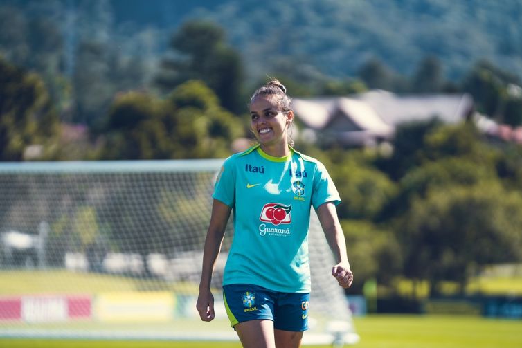 Fabio Souza/CBF/Direitos Reservados Gabi Portilho - atacante - seleção brasileira feminina de futebol - treino na Granja Comary, em 11/07/2024