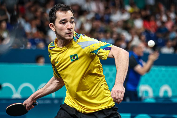 Wander Roberto/COB/Direitos Reservados Hugo Calderano vence segunda rodada e avança às oitavas de simples do tênis de mesa - em 30/07/2024