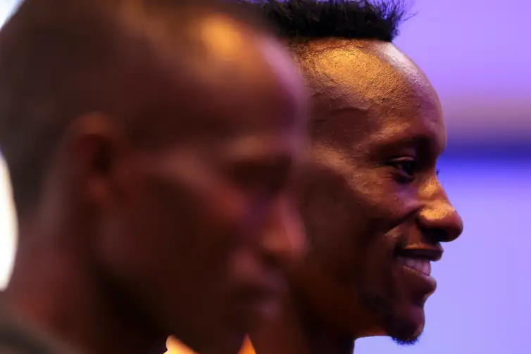 São Paulo (SP), 30/12/2025 - O corredor queniano Wilson Marina, durante entrevista coletiva dos atletas de elite da 100ª Corrida de São Silvestre. Foto: Paulo Pinto/Agência Brasil