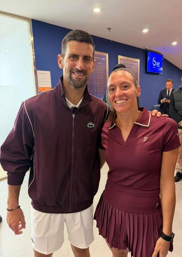 Divulgação/ZDL Sports Novak Djokovic e Luisa Stefani - WTA 1000 de Pequim 2026